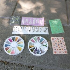 Nail art. Caviar beads stickers. Everything pictur